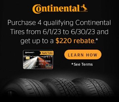 Continental Tire Rebate | Lou's Car Care Center, Inc.